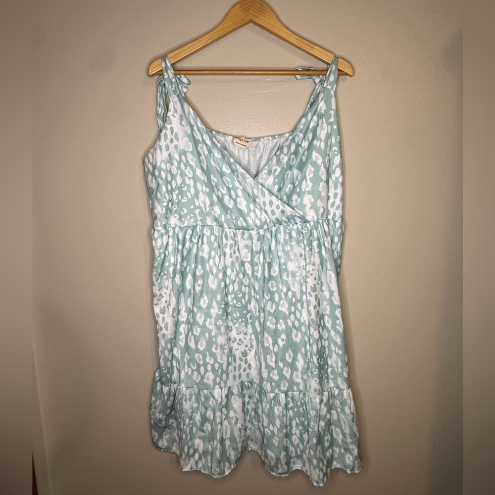 Peach Love California Mint Animal Print Tiered Dress‎ Size 3X